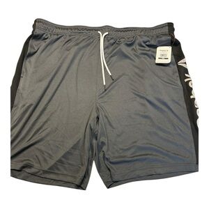 Reebok Men’s Athletic Training Shorts 3XL Black Gray Gym Drawstring Pockets